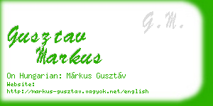 gusztav markus business card